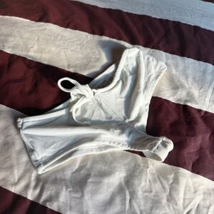 White Bikini bottom with Tie Detail